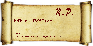 Móri Péter névjegykártya