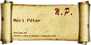 Móri Péter névjegykártya